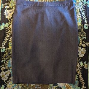 J.Crew Gray Pinstripe Pencil Skirt
